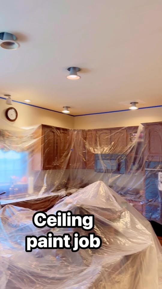 Ceiling prepared for paint